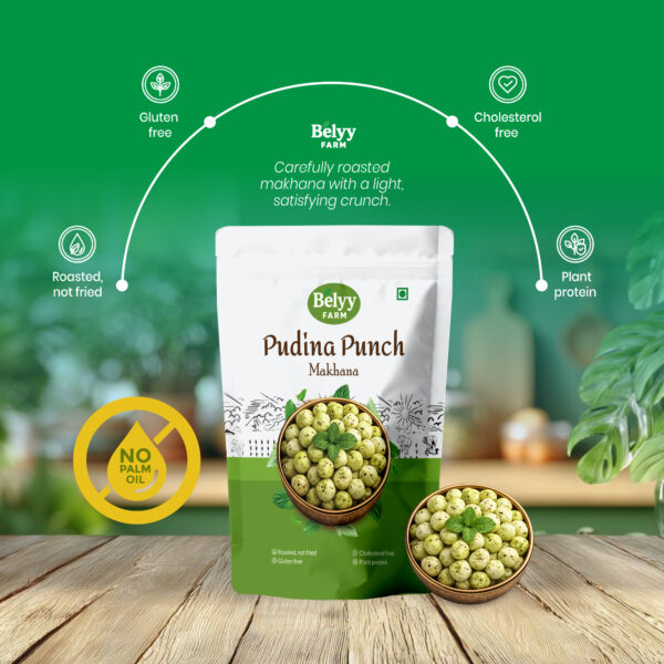 Belyy FARM Pudina Punch Roasted  Makhana (55G)