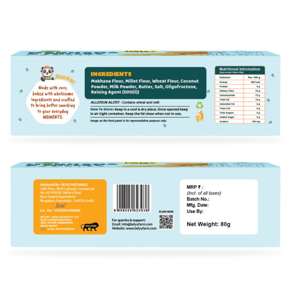 Belyy FARM Makhana & Millet Sugar Free Cookies (80g)