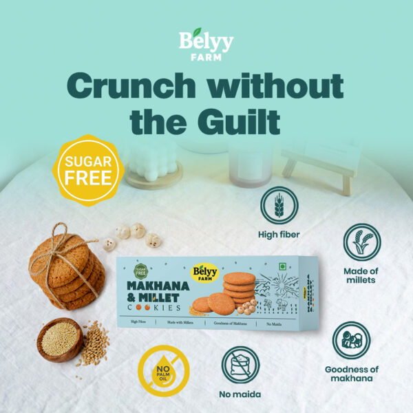 Belyy FARM Makhana & Millet Sugar Free Cookies (80g)